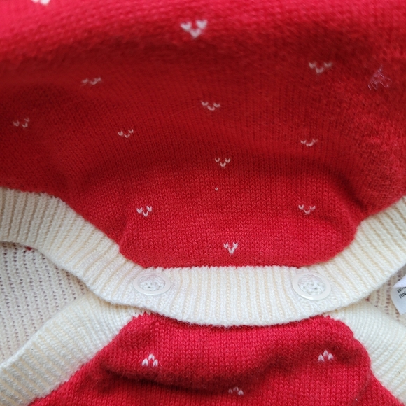 Baby Girls Fair Isle Sweater Romper Ruffled - Cat & Jack Red One Piece Bodysuit - Picture 8 of 10